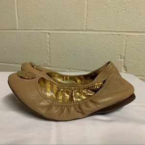 Ralph Lauren Ballet Flats Gold logo